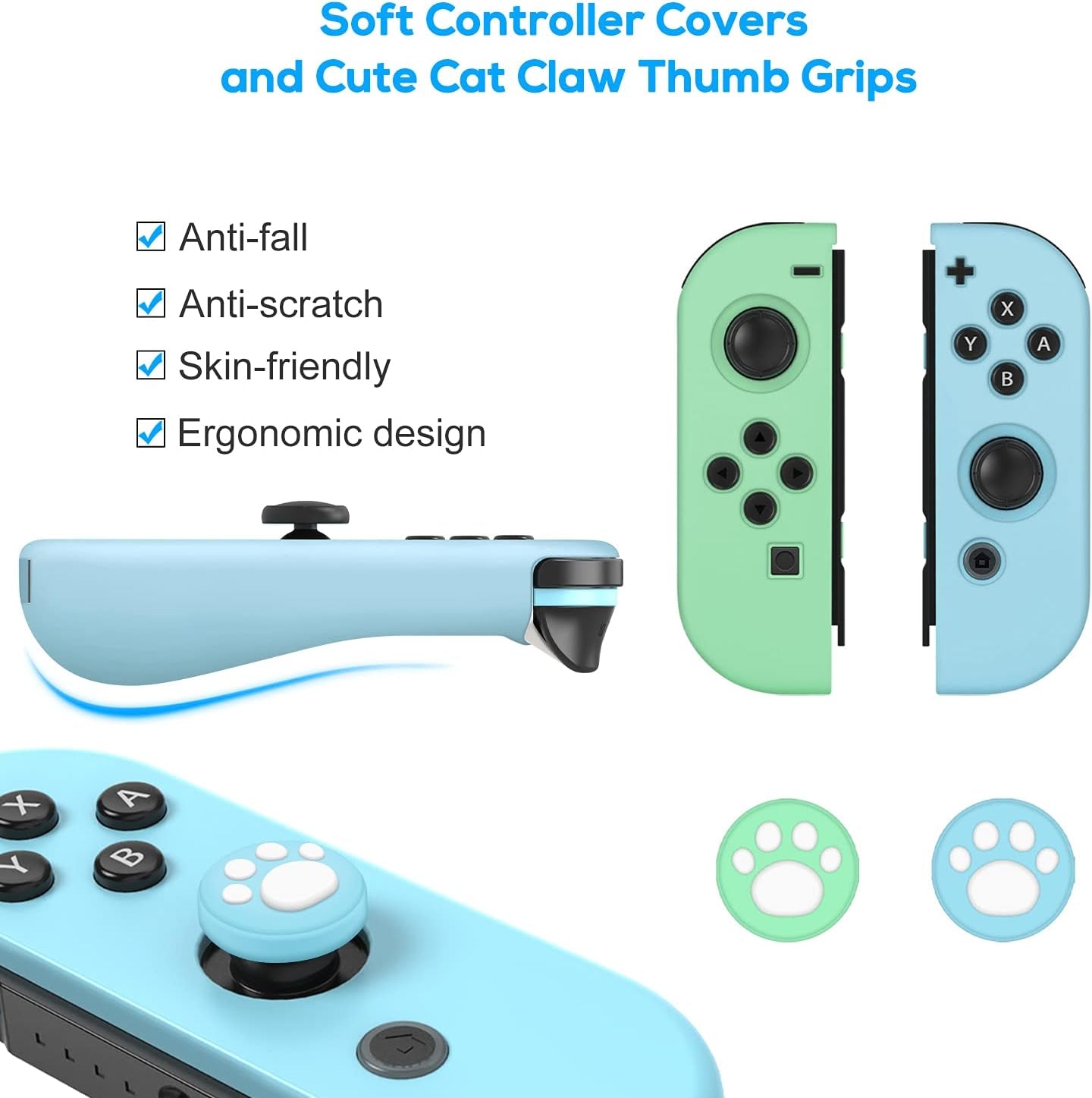 Switch Accessories Bundle -  12 in 1 Accessories Kit with Carrying Case, Screen Protector, Game Storage Case, Silicone Protective Case and Thumb Grip Cap Compatible with Joy-Con (Green)