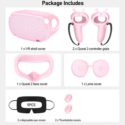 Silicone Protective Cover Shell Case for  VR Headset Head Face Cover Eye Pad Handle Grip Button Cap VR Accessories