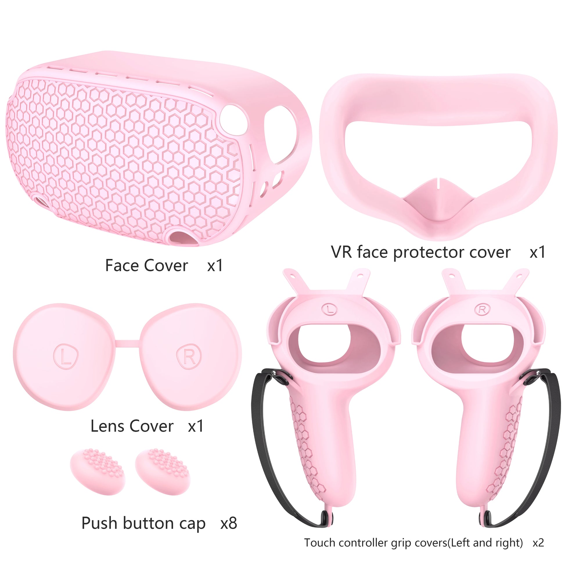 Silicone Protective Cover Shell Case for  VR Headset Head Face Cover Eye Pad Handle Grip Button Cap VR Accessories
