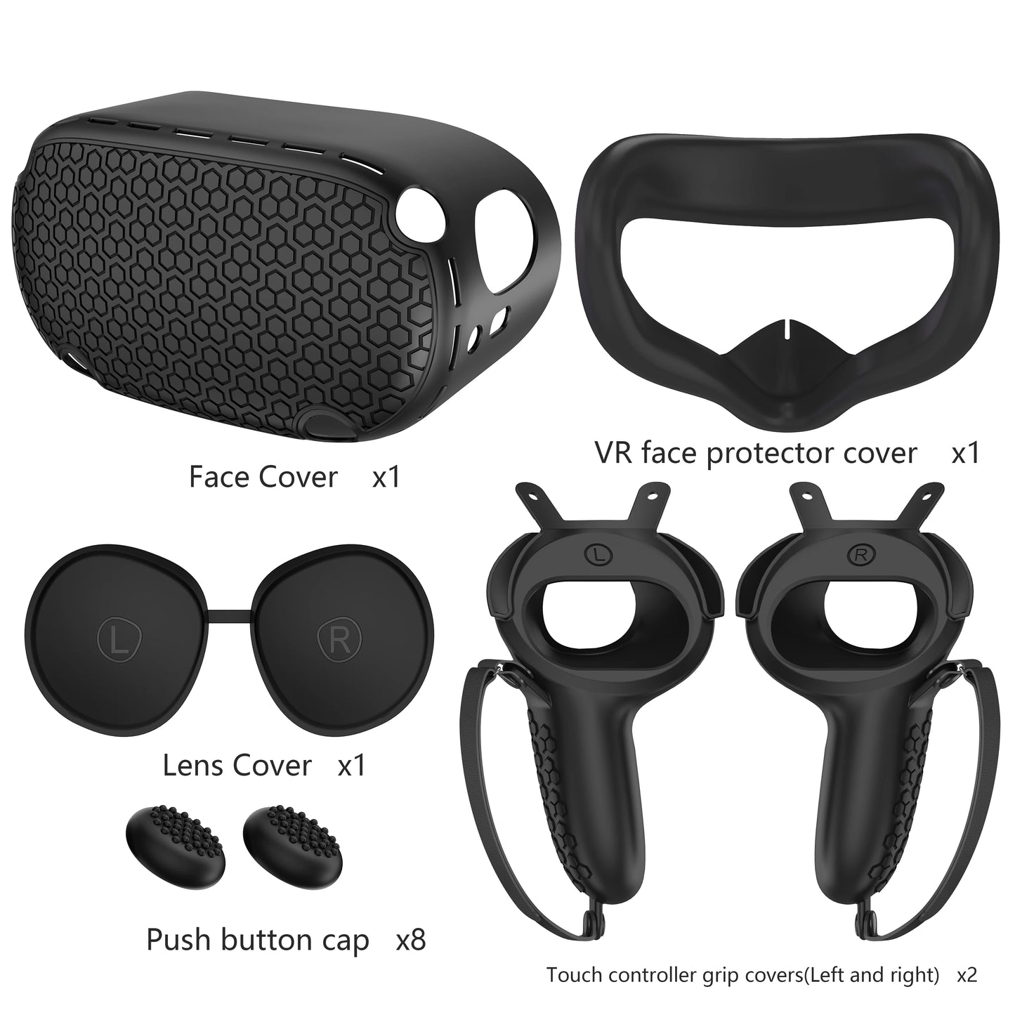 Silicone Protective Cover Shell Case for  VR Headset Head Face Cover Eye Pad Handle Grip Button Cap VR Accessories