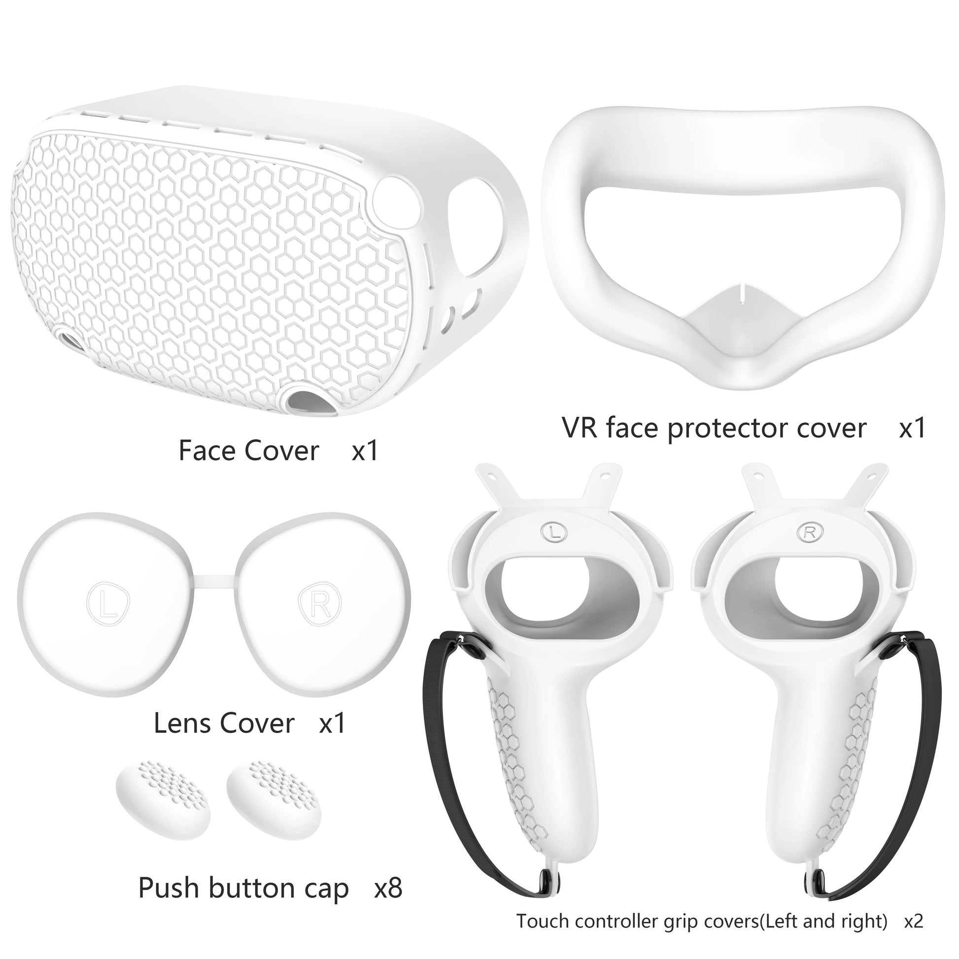 Silicone Protective Cover Shell Case for  VR Headset Head Face Cover Eye Pad Handle Grip Button Cap VR Accessories