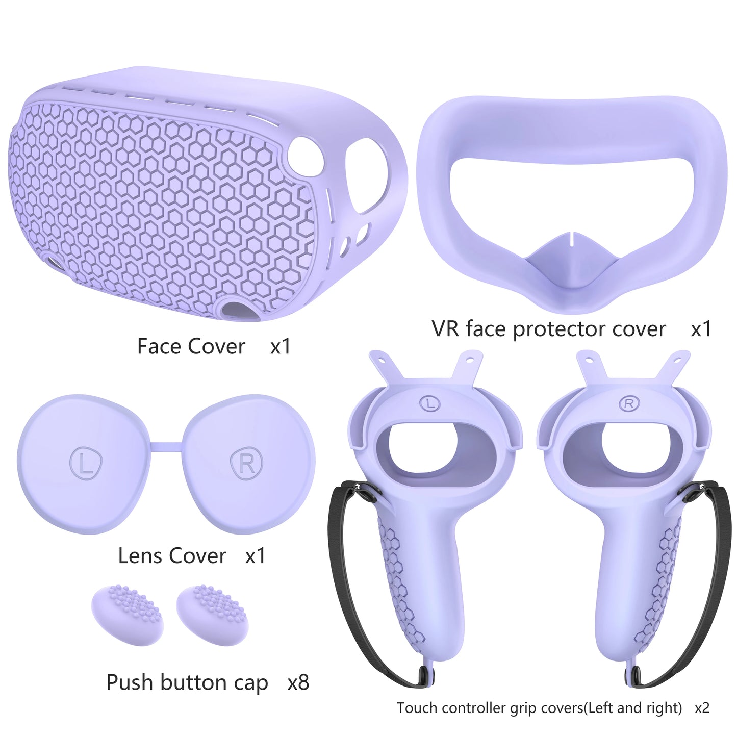 Silicone Protective Cover Shell Case for  VR Headset Head Face Cover Eye Pad Handle Grip Button Cap VR Accessories