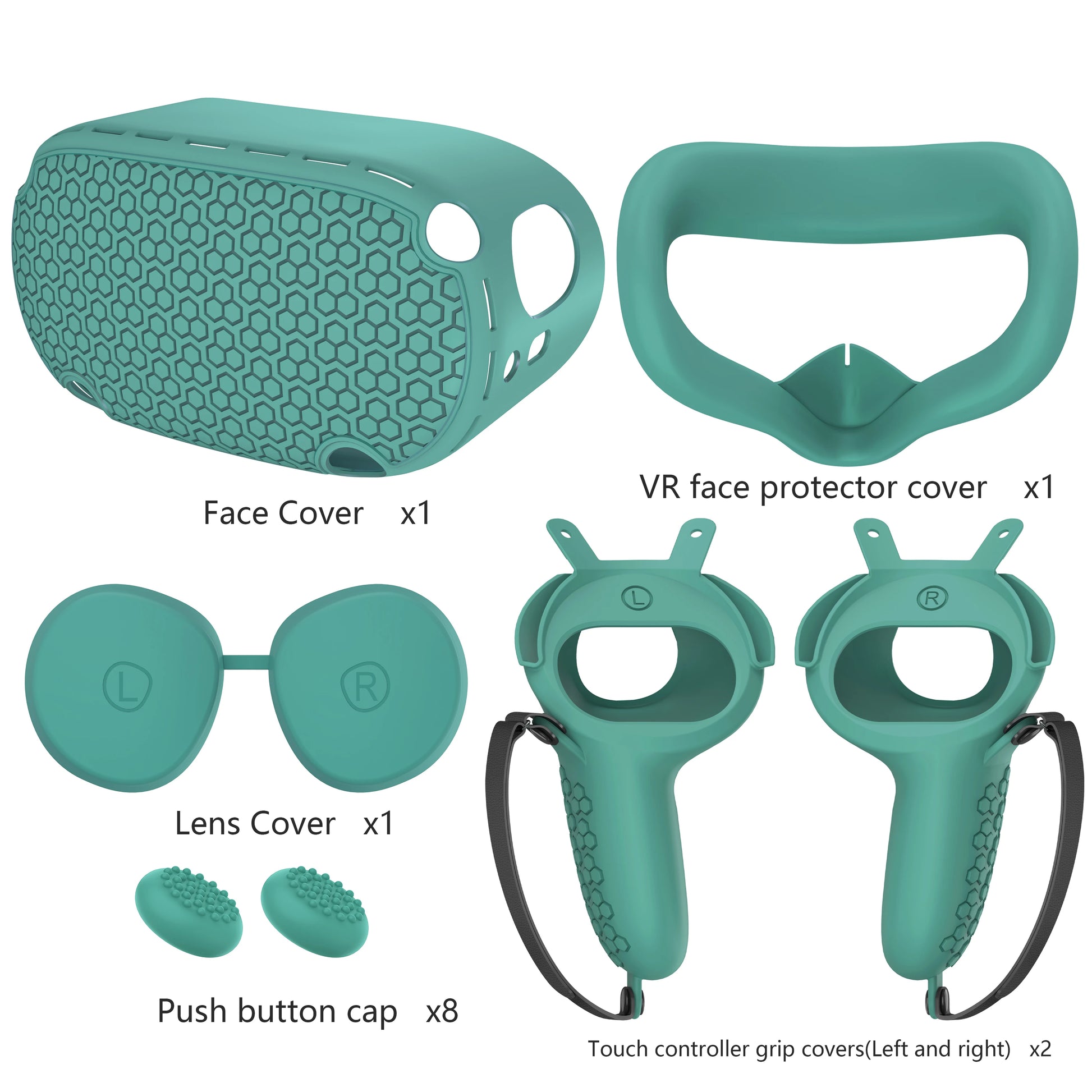 Silicone Protective Cover Shell Case for  VR Headset Head Face Cover Eye Pad Handle Grip Button Cap VR Accessories