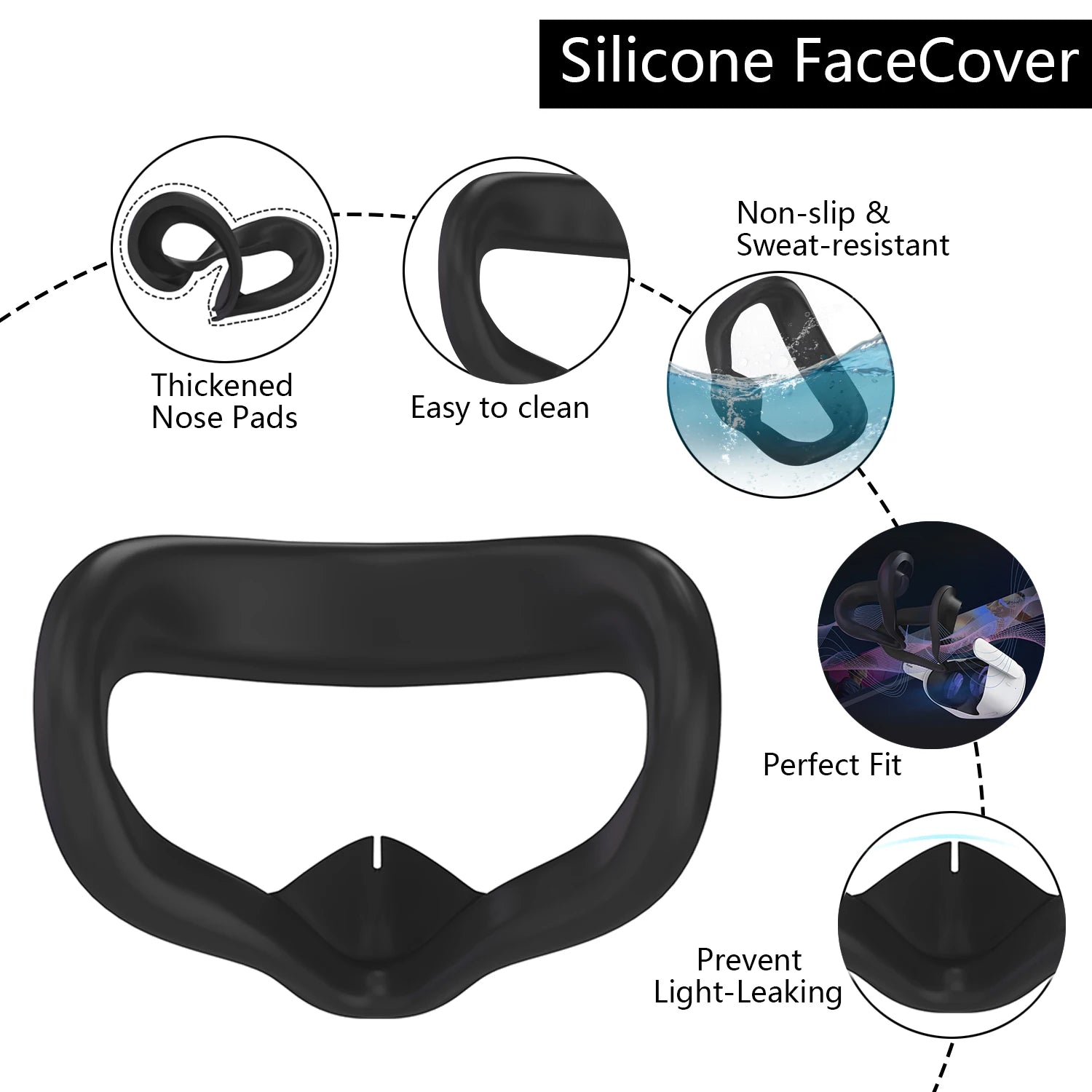 Silicone Protective Cover Shell Case for  VR Headset Head Face Cover Eye Pad Handle Grip Button Cap VR Accessories
