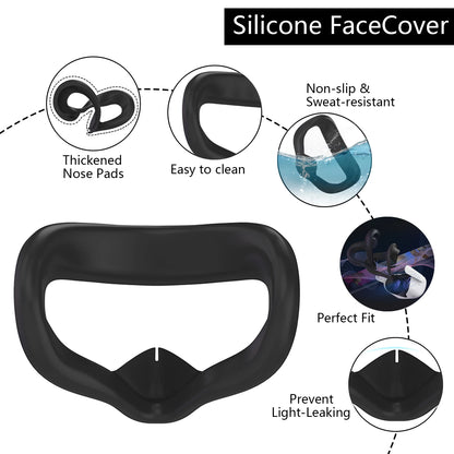 Silicone Protective Cover Shell Case for  VR Headset Head Face Cover Eye Pad Handle Grip Button Cap VR Accessories